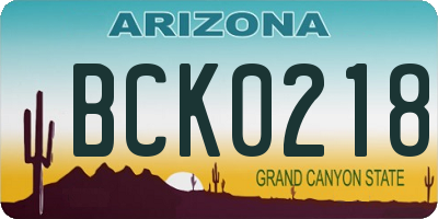 AZ license plate BCK0218