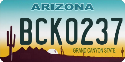 AZ license plate BCK0237