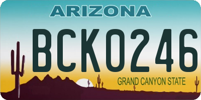 AZ license plate BCK0246