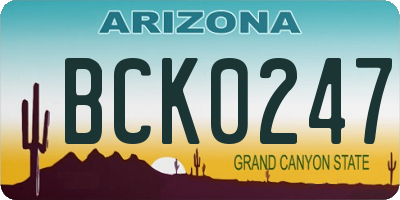 AZ license plate BCK0247