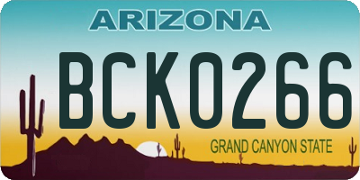 AZ license plate BCK0266