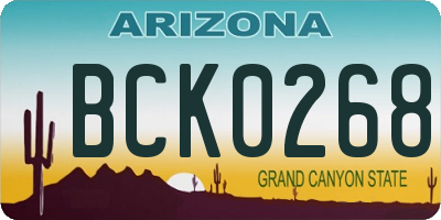 AZ license plate BCK0268