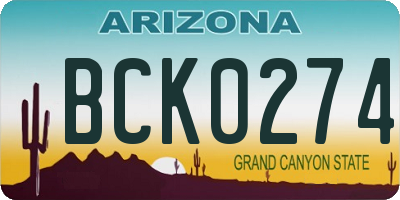 AZ license plate BCK0274