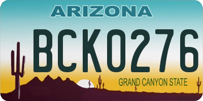 AZ license plate BCK0276