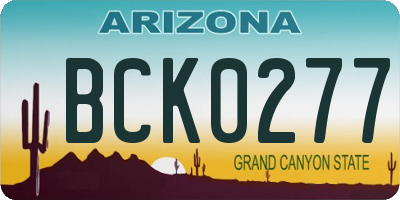 AZ license plate BCK0277