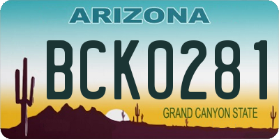 AZ license plate BCK0281