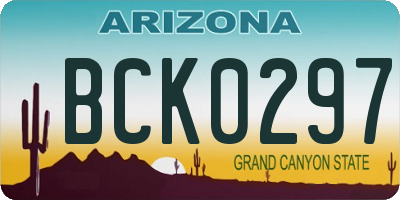 AZ license plate BCK0297