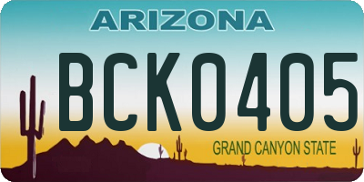 AZ license plate BCK0405