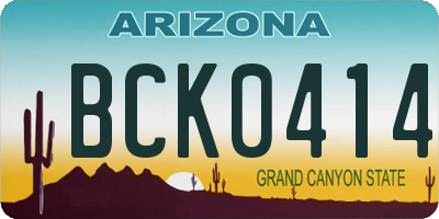 AZ license plate BCK0414