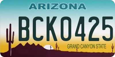 AZ license plate BCK0425