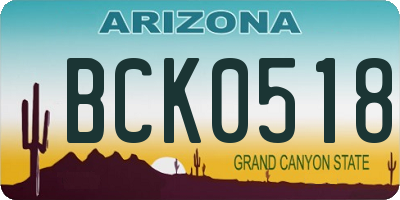 AZ license plate BCK0518