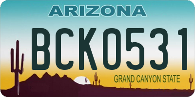 AZ license plate BCK0531