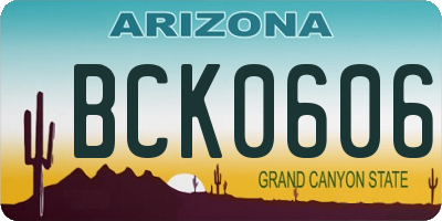 AZ license plate BCK0606