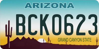 AZ license plate BCK0623