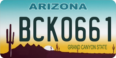 AZ license plate BCK0661