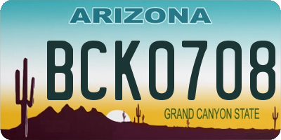 AZ license plate BCK0708