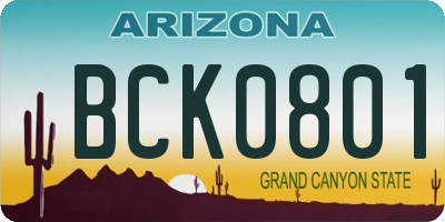 AZ license plate BCK0801