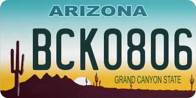 AZ license plate BCK0806