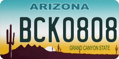 AZ license plate BCK0808