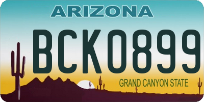 AZ license plate BCK0899