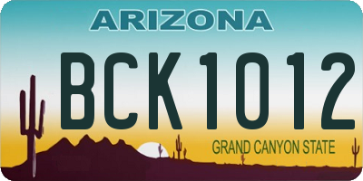 AZ license plate BCK1012