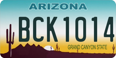 AZ license plate BCK1014