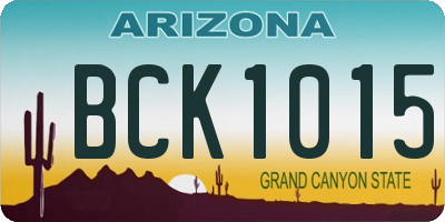 AZ license plate BCK1015