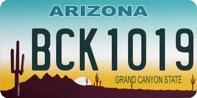 AZ license plate BCK1019