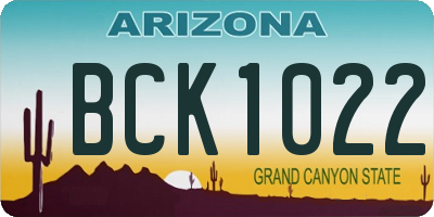 AZ license plate BCK1022