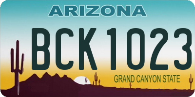 AZ license plate BCK1023