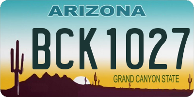 AZ license plate BCK1027