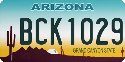 AZ license plate BCK1029