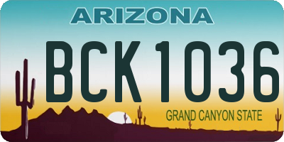 AZ license plate BCK1036