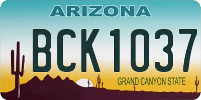 AZ license plate BCK1037