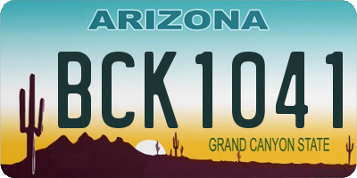 AZ license plate BCK1041