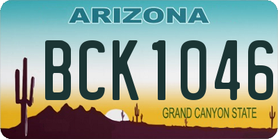 AZ license plate BCK1046