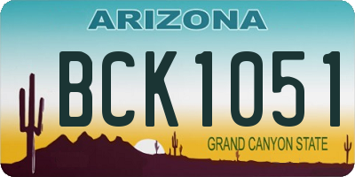 AZ license plate BCK1051