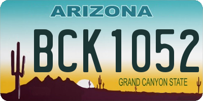 AZ license plate BCK1052