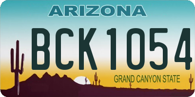 AZ license plate BCK1054