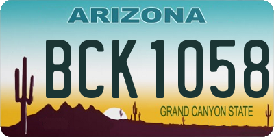 AZ license plate BCK1058