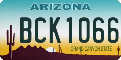 AZ license plate BCK1066