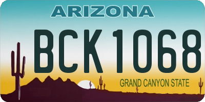 AZ license plate BCK1068