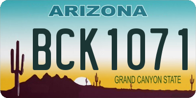 AZ license plate BCK1071