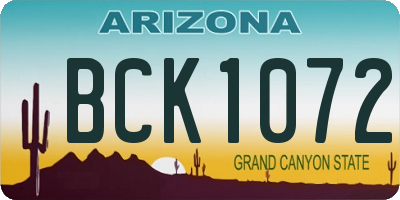 AZ license plate BCK1072