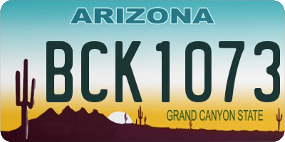 AZ license plate BCK1073