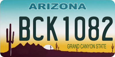 AZ license plate BCK1082