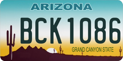 AZ license plate BCK1086