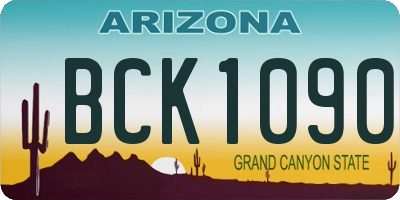 AZ license plate BCK1090