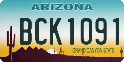 AZ license plate BCK1091