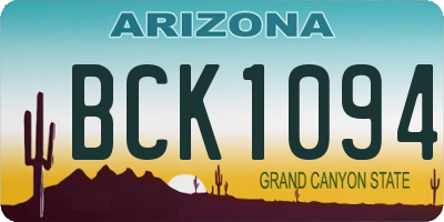 AZ license plate BCK1094